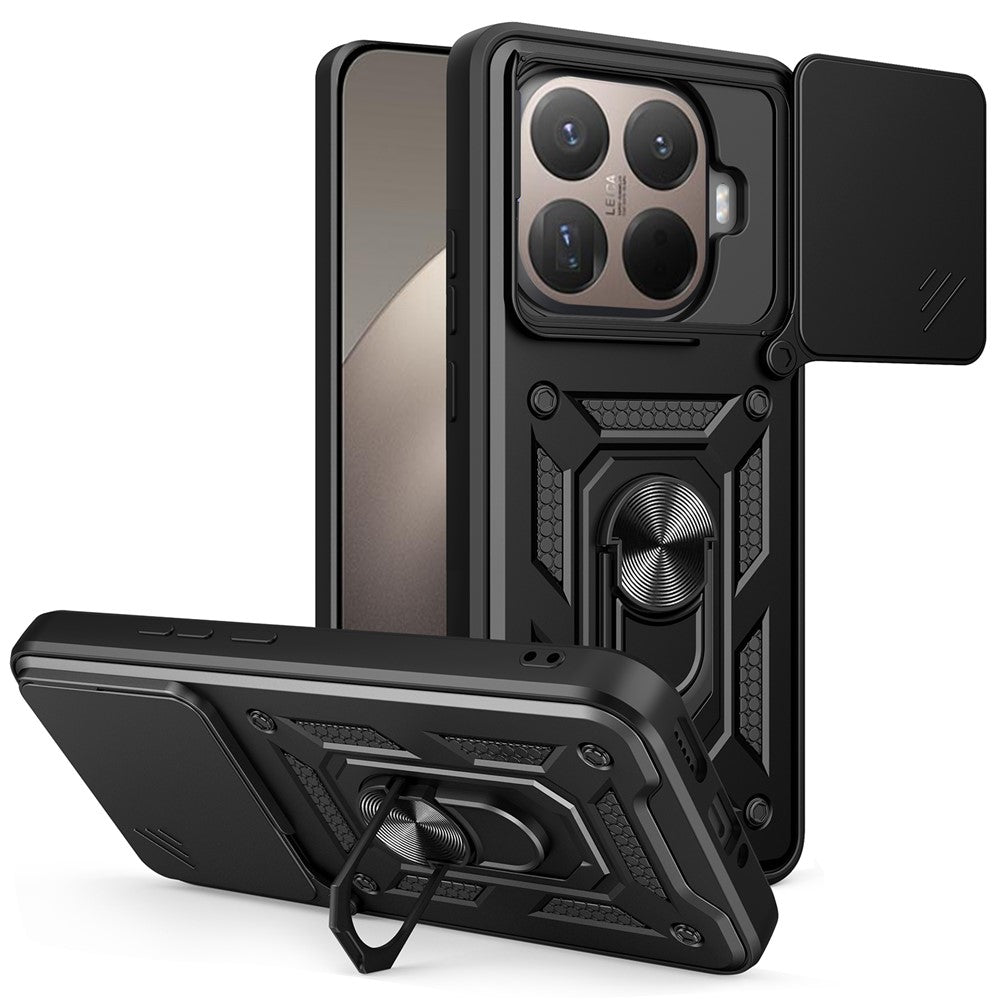 AMORUS For Xiaomi 15T Pro Case Kickstand PC + TPU Phone Cover with Camera Lens Slider