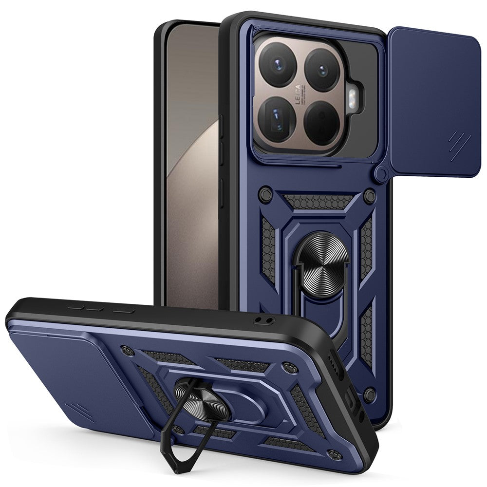 AMORUS For Xiaomi 15T Pro Case Kickstand PC + TPU Phone Cover with Camera Lens Slider