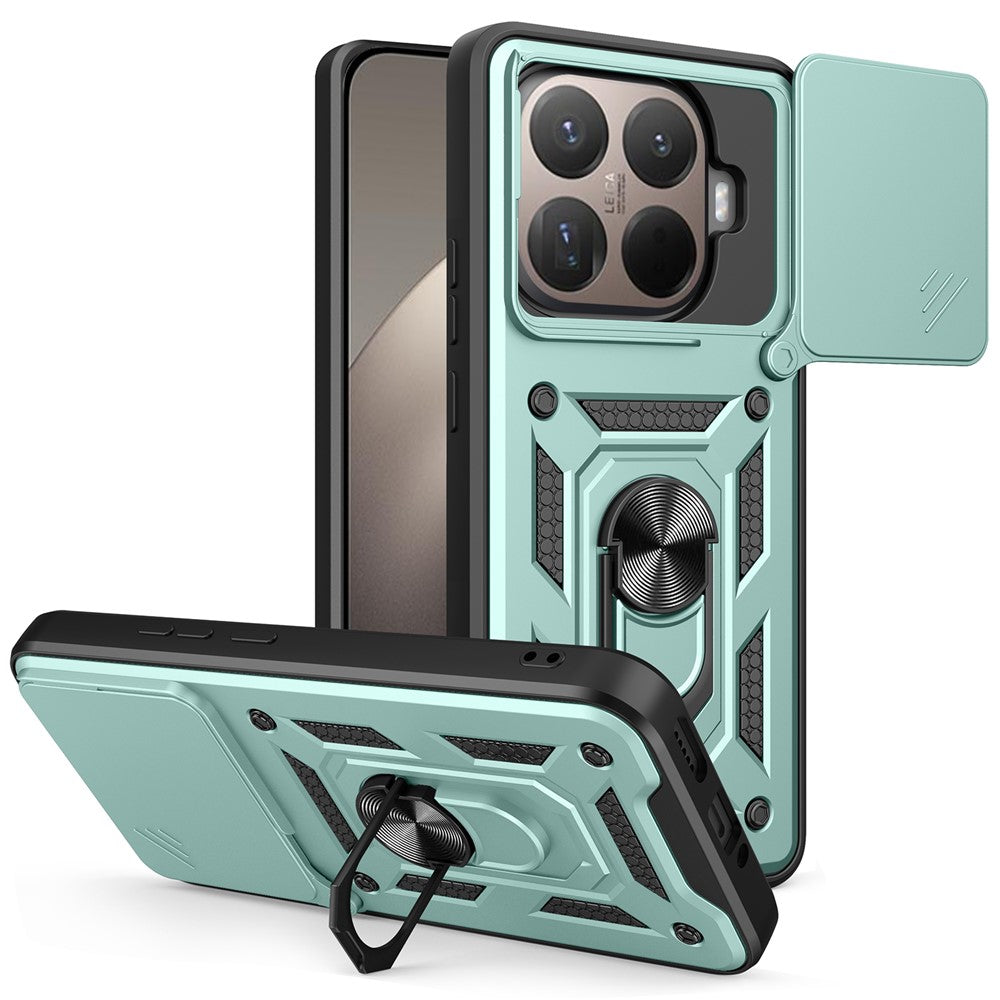 AMORUS For Xiaomi 15T Pro Case Kickstand PC + TPU Phone Cover with Camera Lens Slider