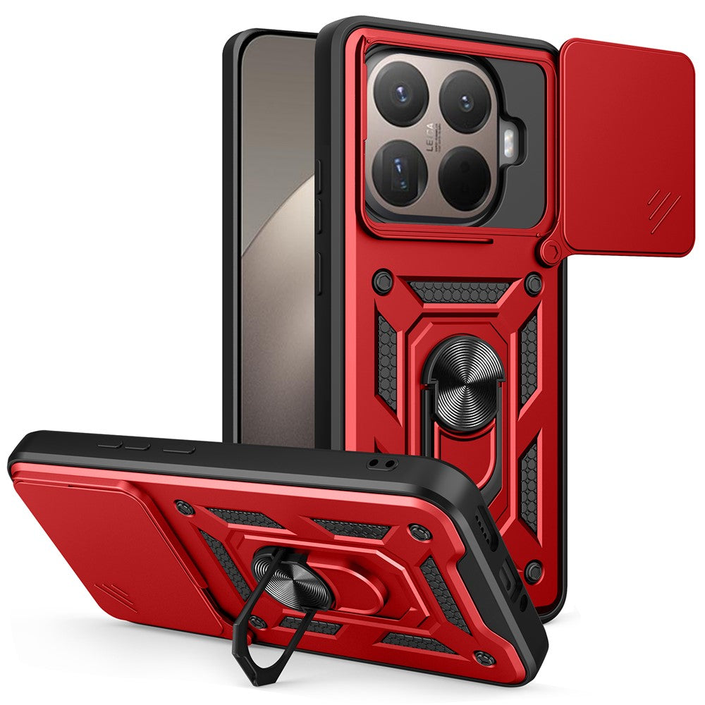 AMORUS For Xiaomi 15T Pro Case Kickstand PC + TPU Phone Cover with Camera Lens Slider