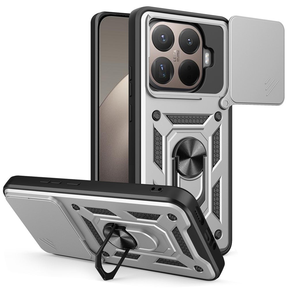 AMORUS For Xiaomi 15T Pro Case Kickstand PC + TPU Phone Cover with Camera Lens Slider