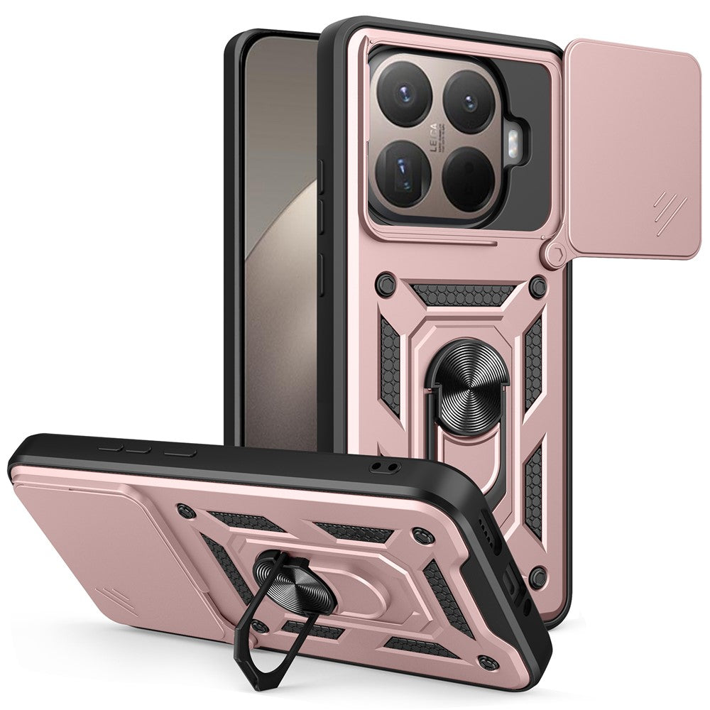 AMORUS For Xiaomi 15T Pro Case Kickstand PC + TPU Phone Cover with Camera Lens Slider