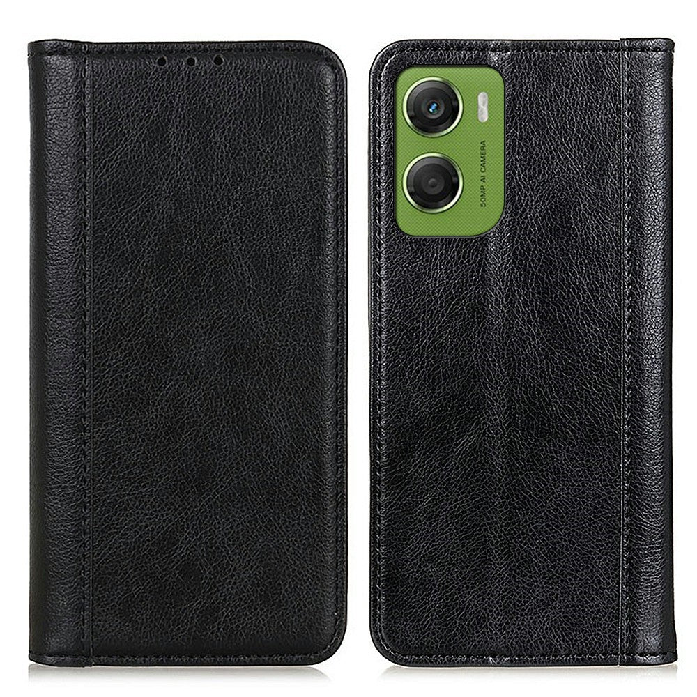 For Motorola Moto G06 4G Stand Case Split Leather Litchi Texture Wallet Phone Cover