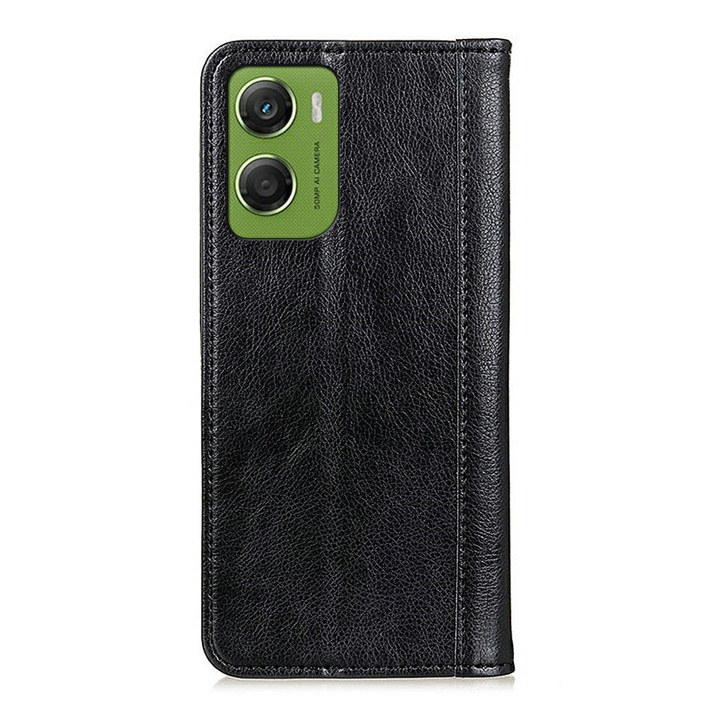For Motorola Moto G06 4G Stand Case Split Leather Litchi Texture Wallet Phone Cover