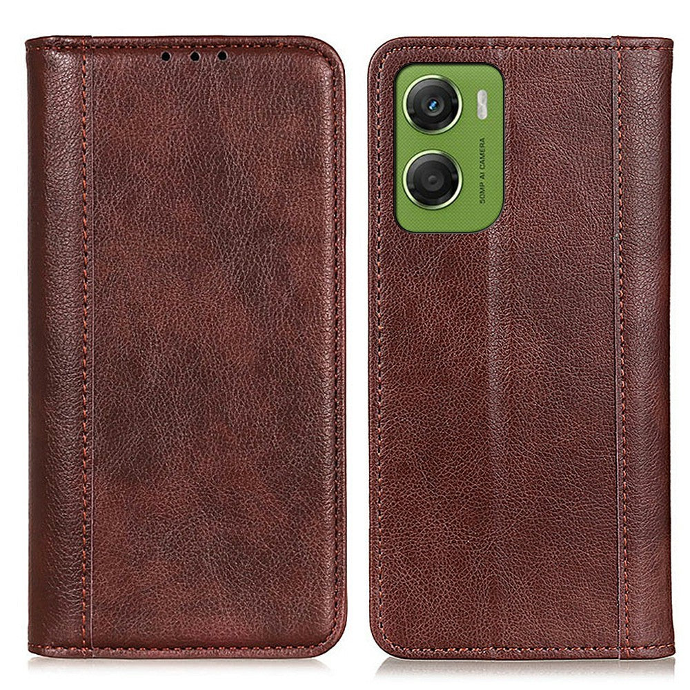 For Motorola Moto G06 4G Stand Case Split Leather Litchi Texture Wallet Phone Cover
