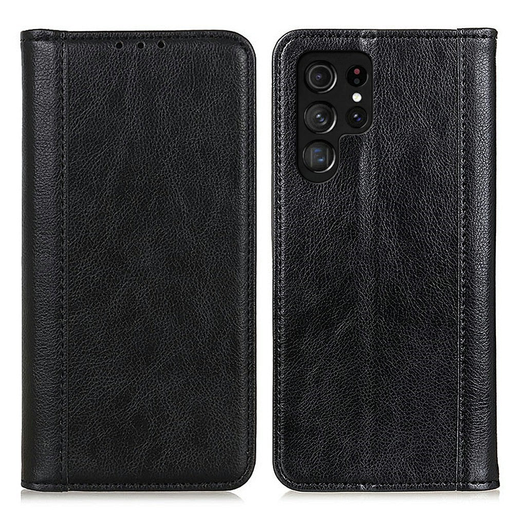 For Samsung Galaxy S26 Ultra Stand Case Split Leather Litchi Texture Wallet Phone Cover