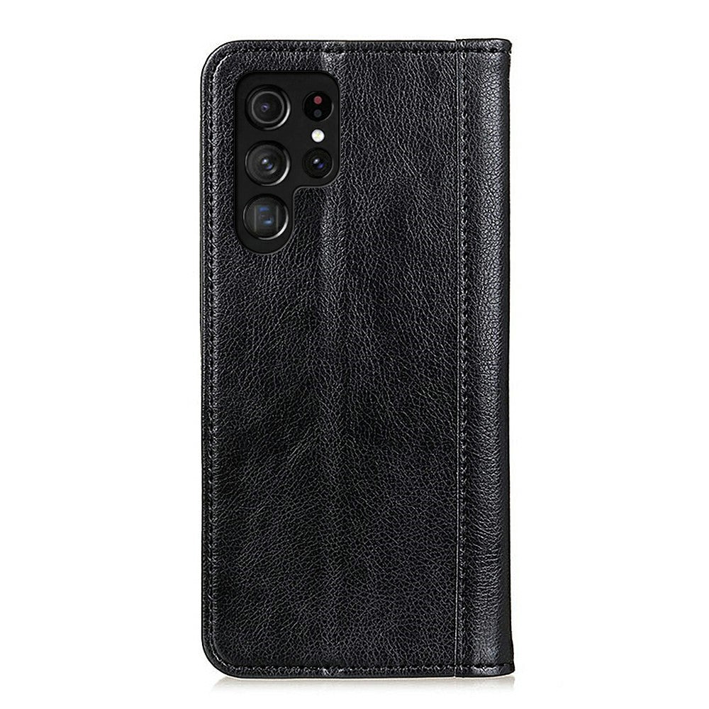 For Samsung Galaxy S26 Ultra Stand Case Split Leather Litchi Texture Wallet Phone Cover