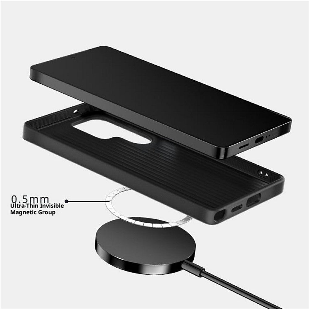 ABEEL For Samsung Galaxy S24 Ultra Case Compatible with MagSafe Printed PC TPU Aluminum Alloy Leather Phone Cover