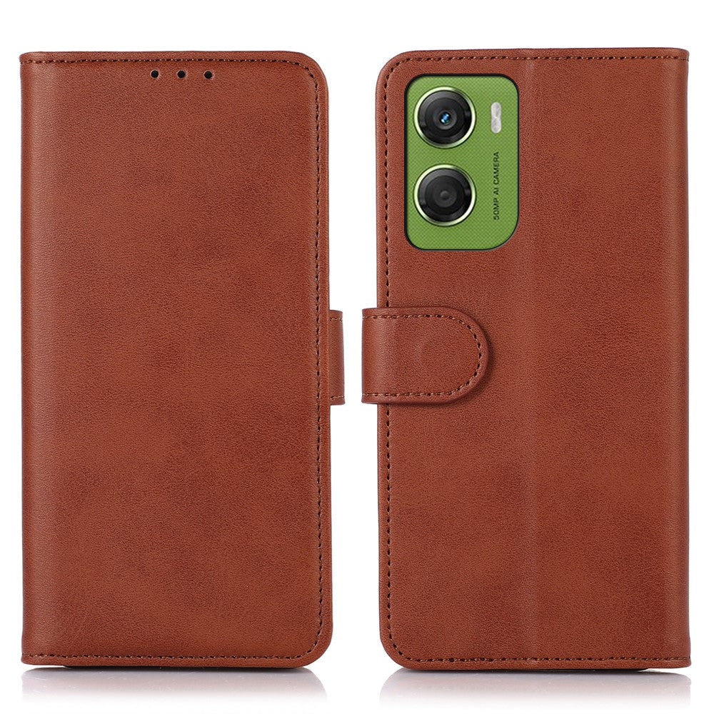 Funda tipo cartera de piel con textura de cuero vacuno para Motorola Moto G06 4G con soporte