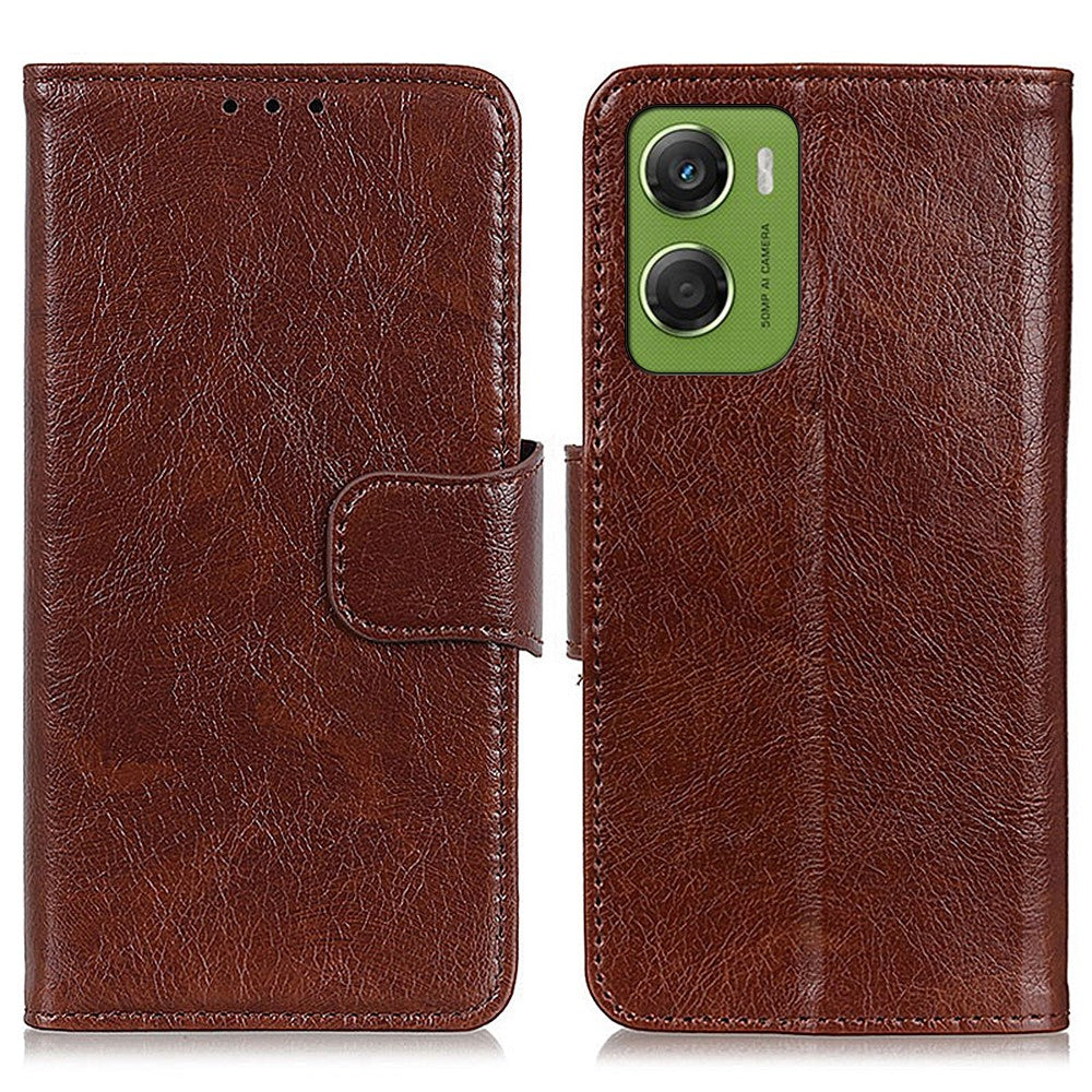 For Motorola Moto G06 4G Case Nappa Texture Split Leather Wallet Phone Cover