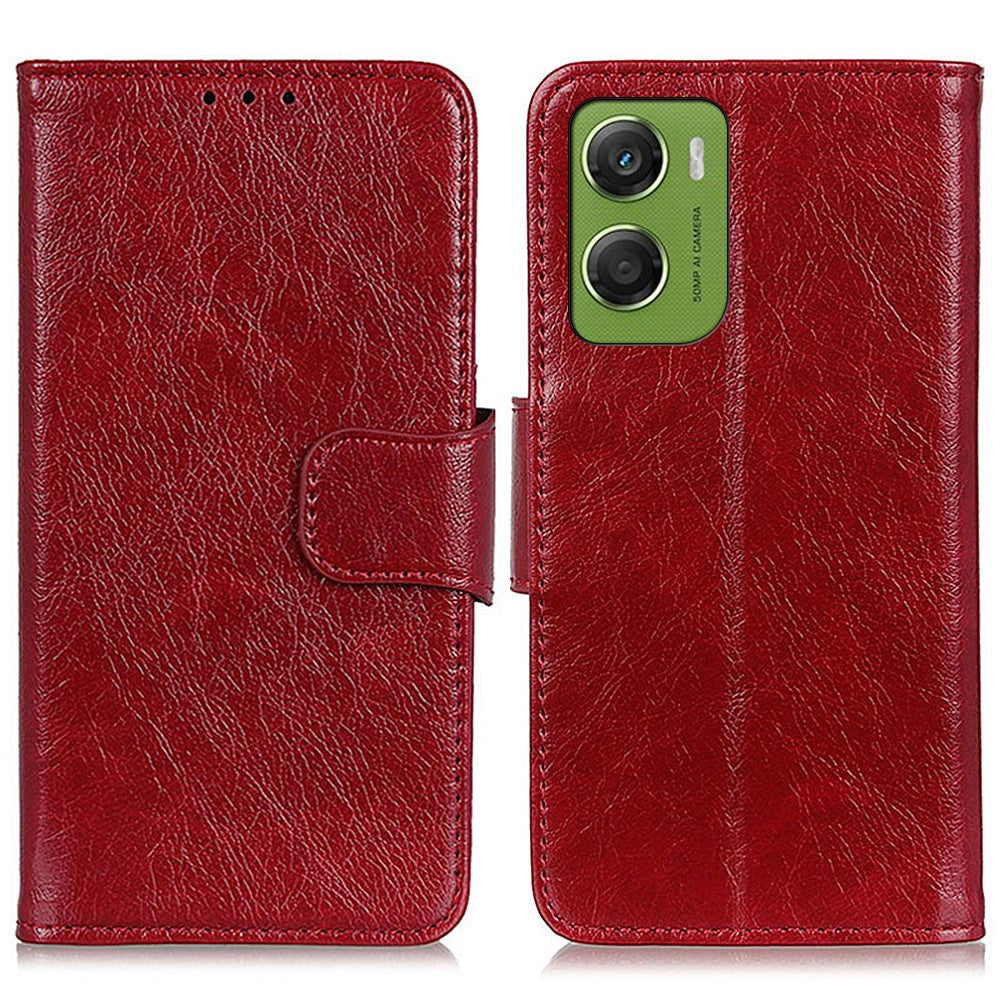 For Motorola Moto G06 4G Case Nappa Texture Split Leather Wallet Phone Cover