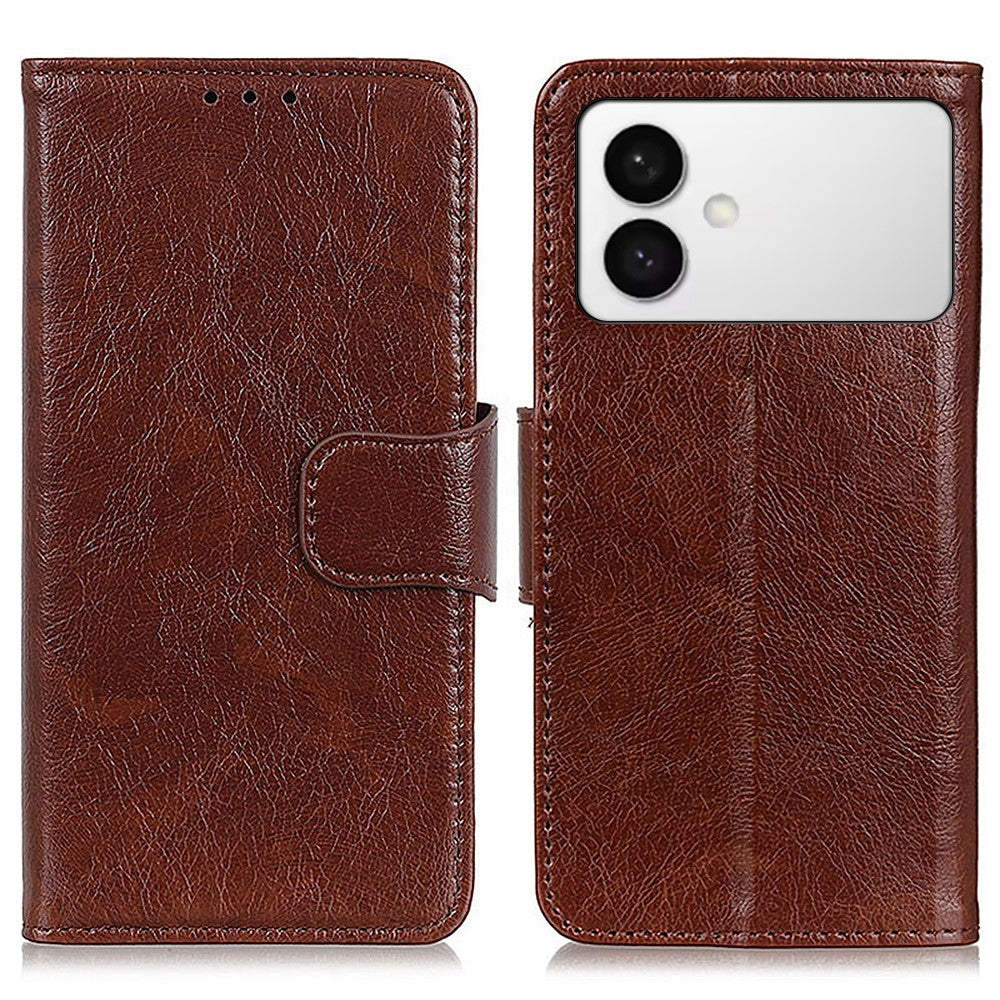 For Samsung Galaxy S26 Edge Case Nappa Texture Split Leather Wallet Phone Cover