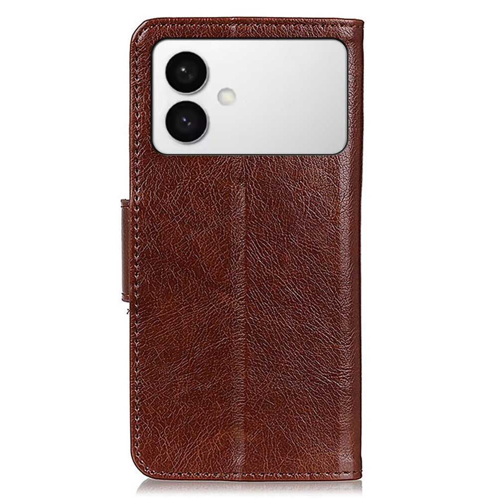 For Samsung Galaxy S26 Edge Case Nappa Texture Split Leather Wallet Phone Cover