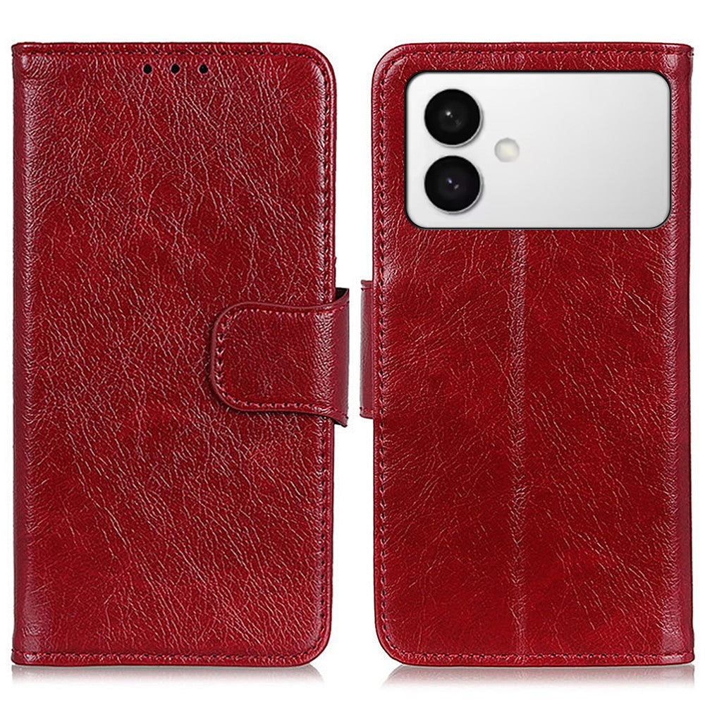 For Samsung Galaxy S26 Edge Case Nappa Texture Split Leather Wallet Phone Cover