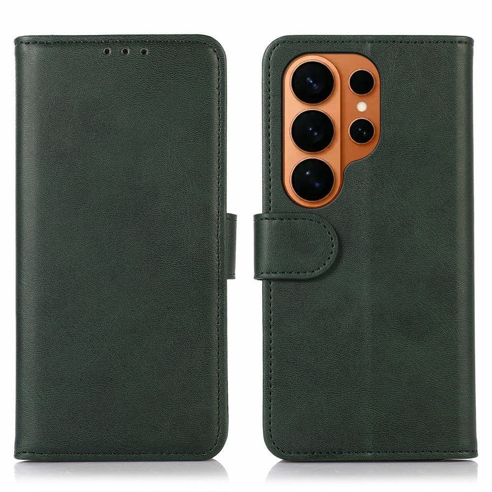 For Samsung Galaxy S26 Ultra Case Cowhide Texture Leather Wallet Phone Cover with Stand