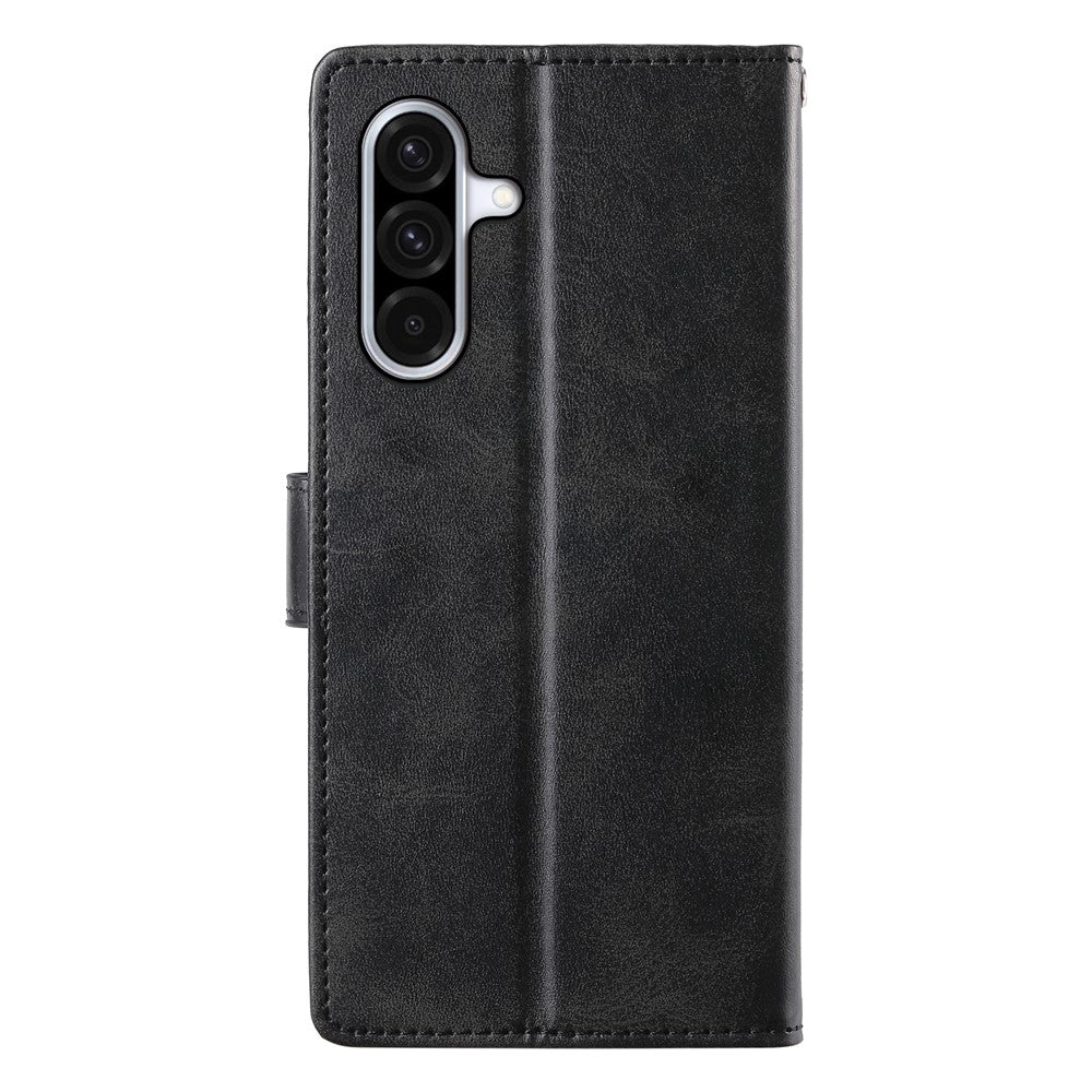 For Samsung Galaxy A36 5G Case Stand Wallet Calf Texture PU Leather Flip Phone Cover with Wrist Strap