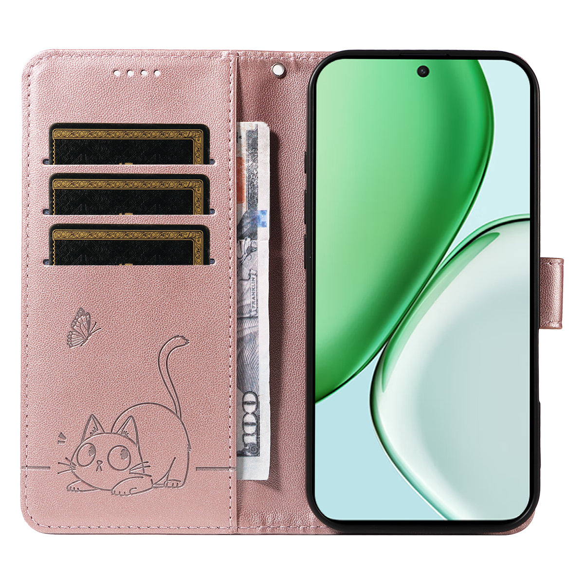 For Honor X9d 5G / Honor X70 5G Case Cat Pattern Imprint Leather Phone Cover with Wrist Strap