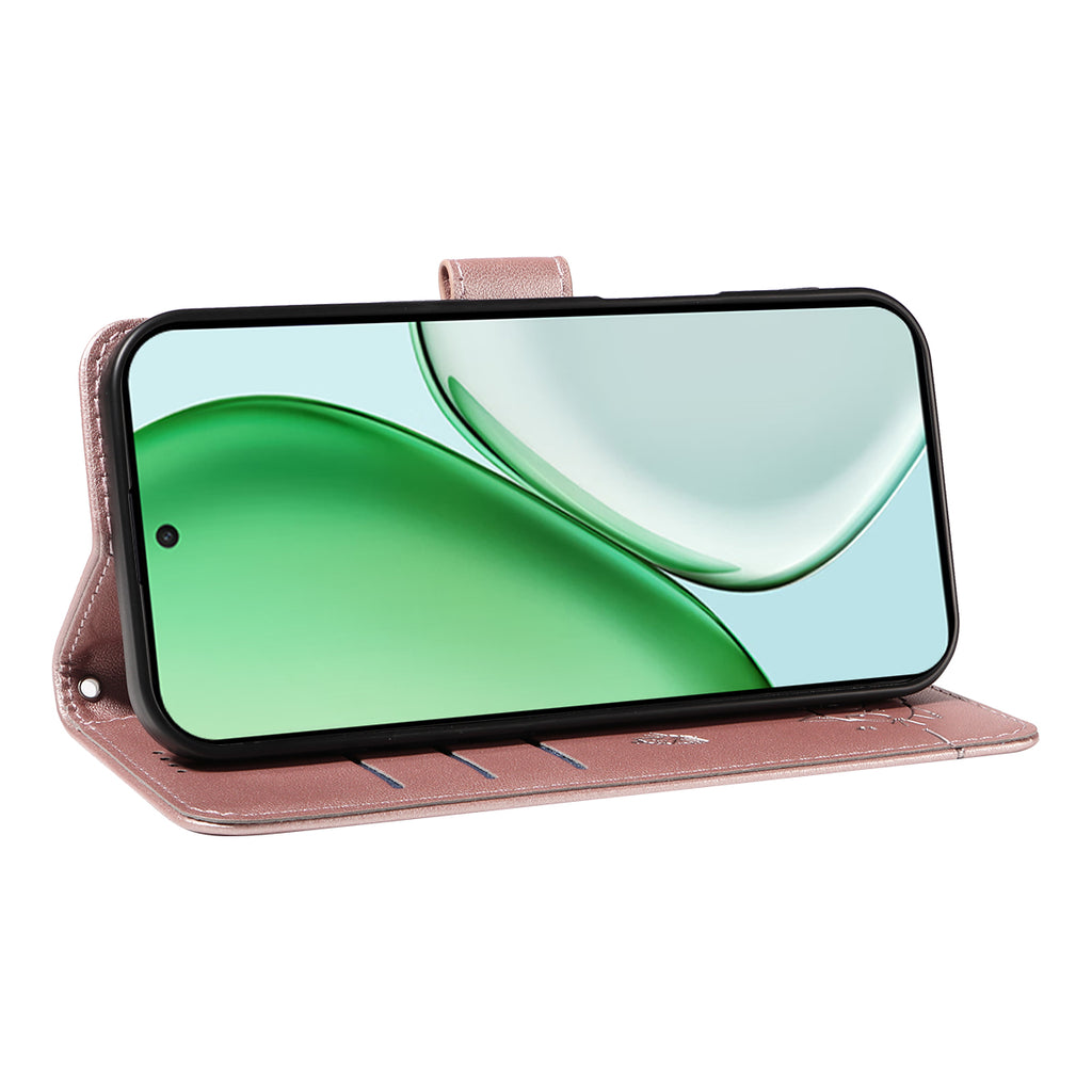 Étui en cuir à motif chat avec dragonne pour Honor X9d 5G / Honor X70 5G