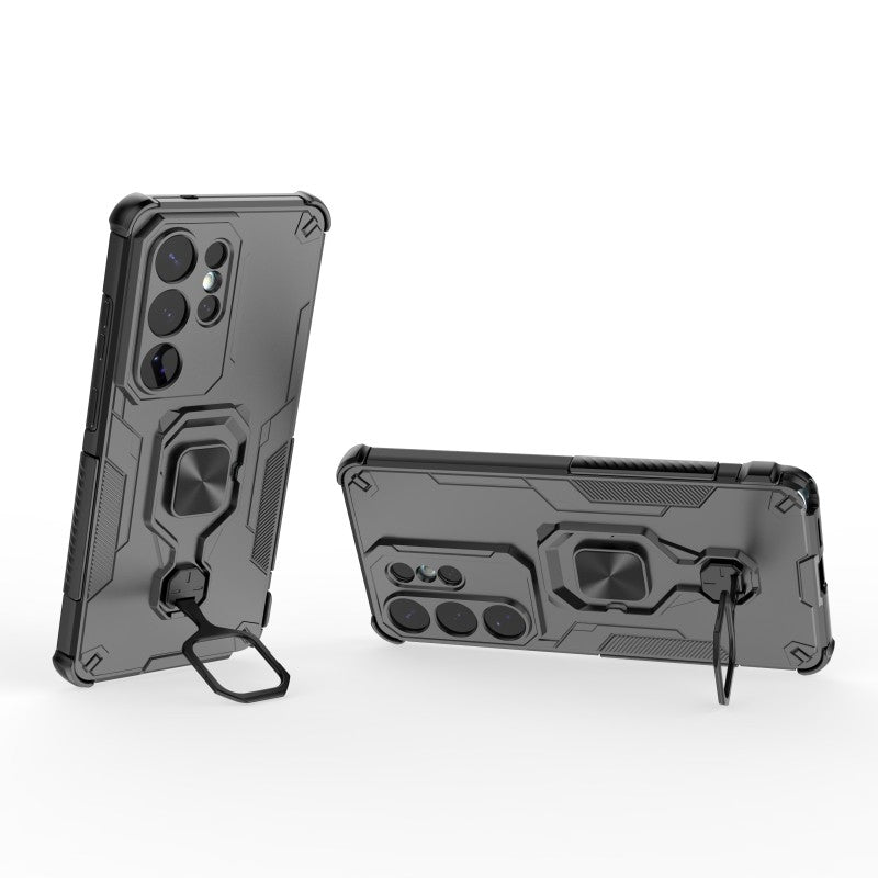 For Samsung Galaxy S26 Ultra Phone Case WANLONFENG PC TPU Back Cover Kickstand with Tempered Glass