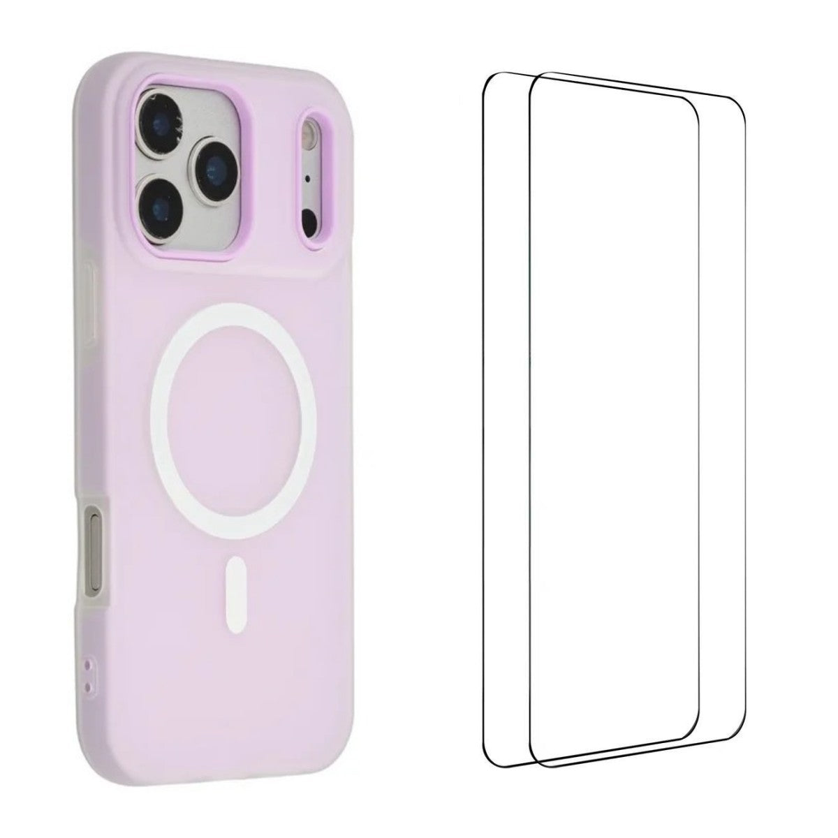 For iPhone 17 Pro Max Magnetic Case WANLONFENG ML Series Matte PC TPU Phone Cover Large Cutouts with 2Pcs Screen Film