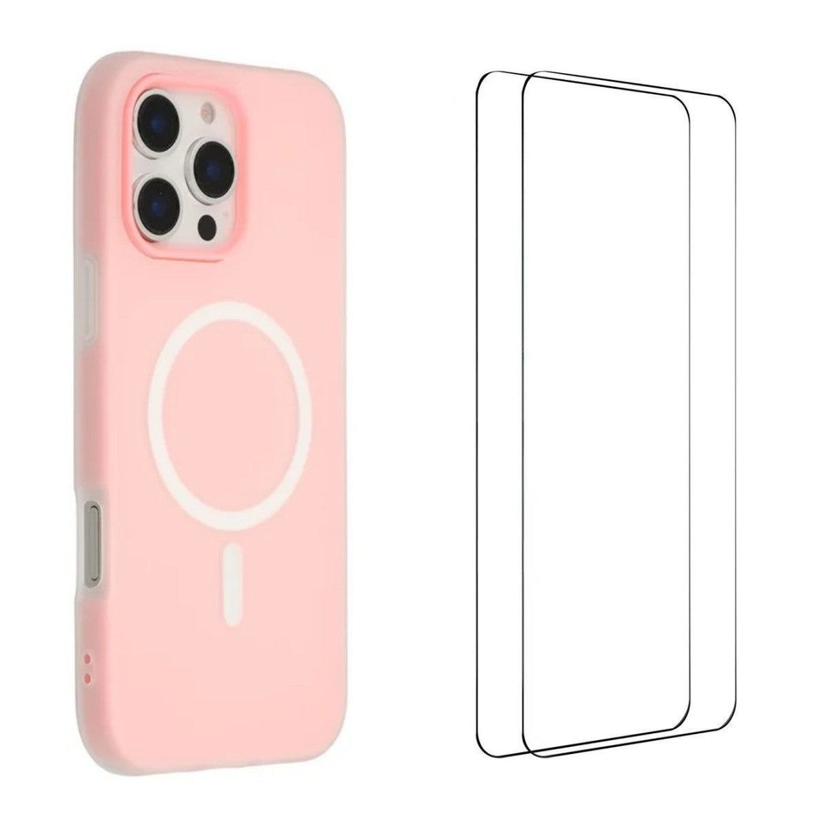 For iPhone 16 Pro Magnetic Case WANLONFENG ML Series Matte PC TPU Phone Cover Large Cutouts with 2Pcs Screen Film