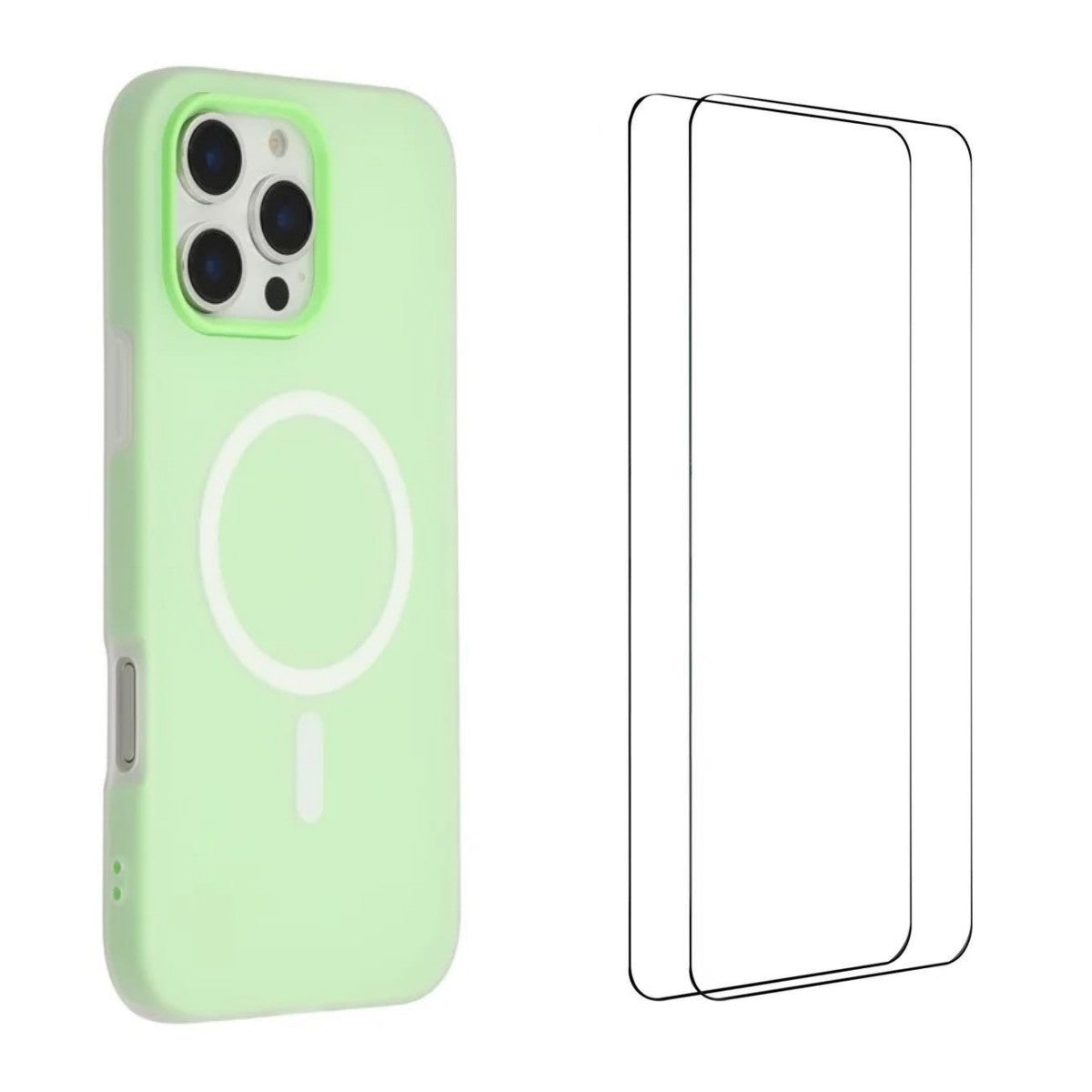 For iPhone 16 Pro Magnetic Case WANLONFENG ML Series Matte PC TPU Phone Cover Large Cutouts with 2Pcs Screen Film
