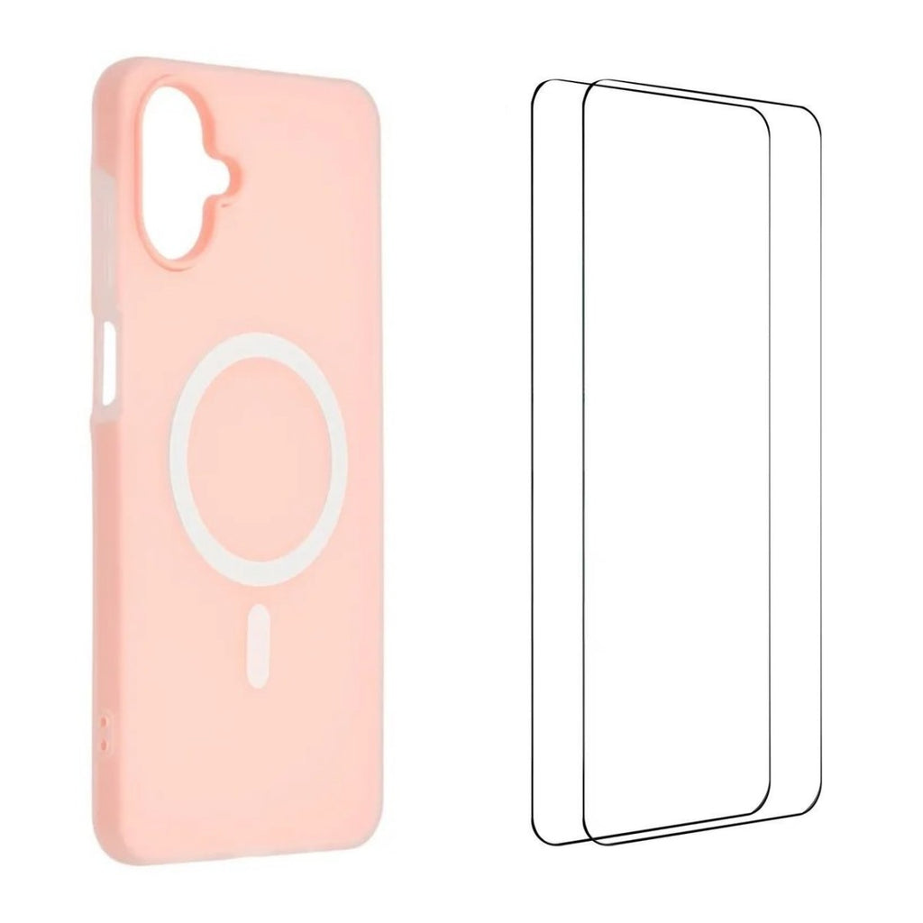 For Samsung Galaxy A06 4G Magnetic Case WANLONFENG ML Series Matte PC TPU Phone Cover Large Cutouts with 2Pcs Screen Film