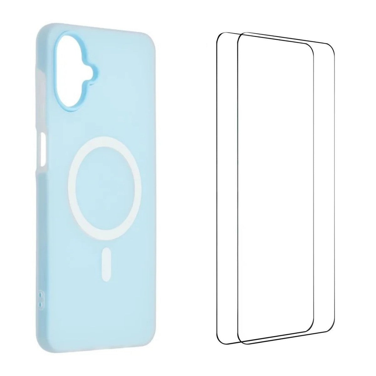 For Samsung Galaxy A06 4G Magnetic Case WANLONFENG ML Series Matte PC TPU Phone Cover Large Cutouts with 2Pcs Screen Film