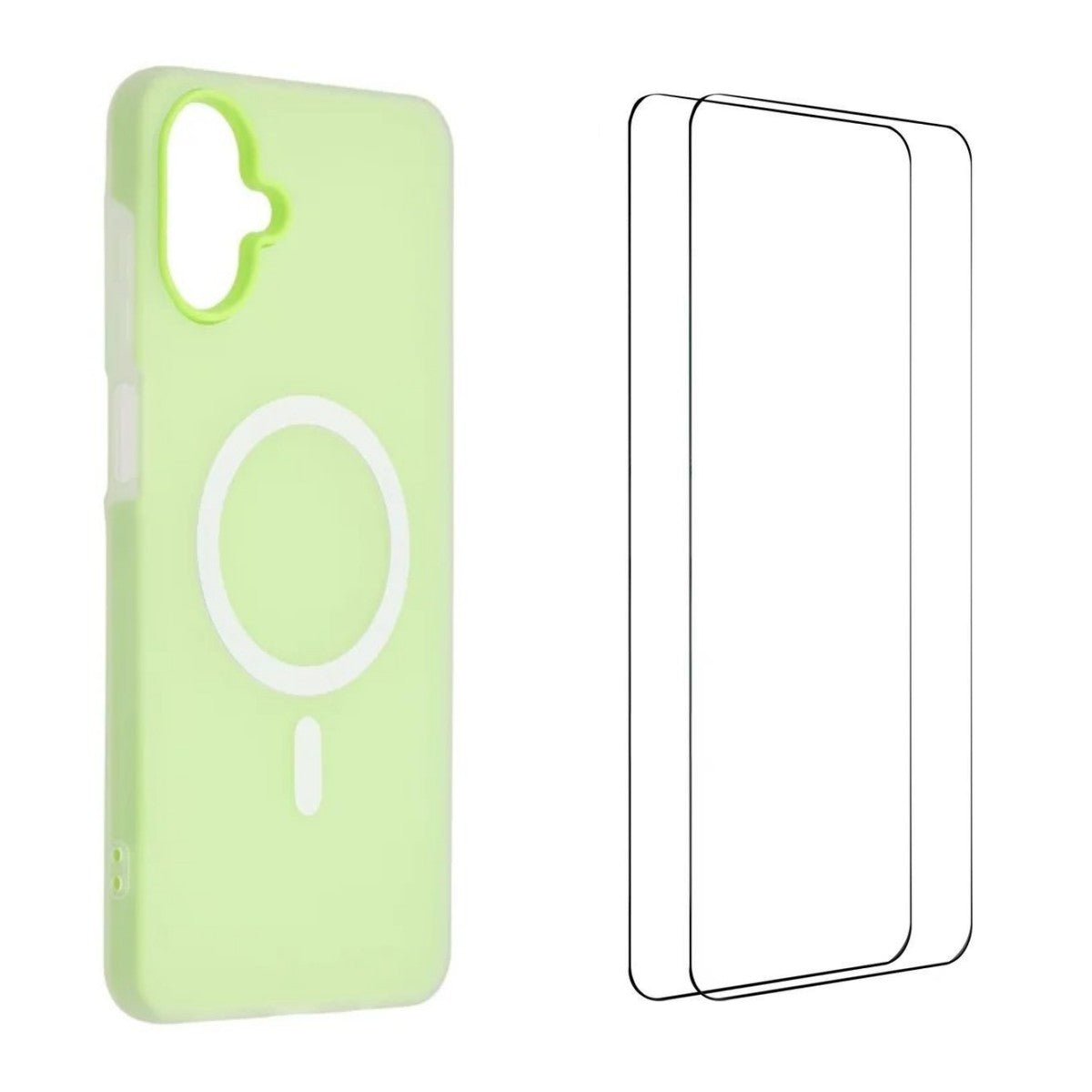 For Samsung Galaxy A06 4G Magnetic Case WANLONFENG ML Series Matte PC TPU Phone Cover Large Cutouts with 2Pcs Screen Film