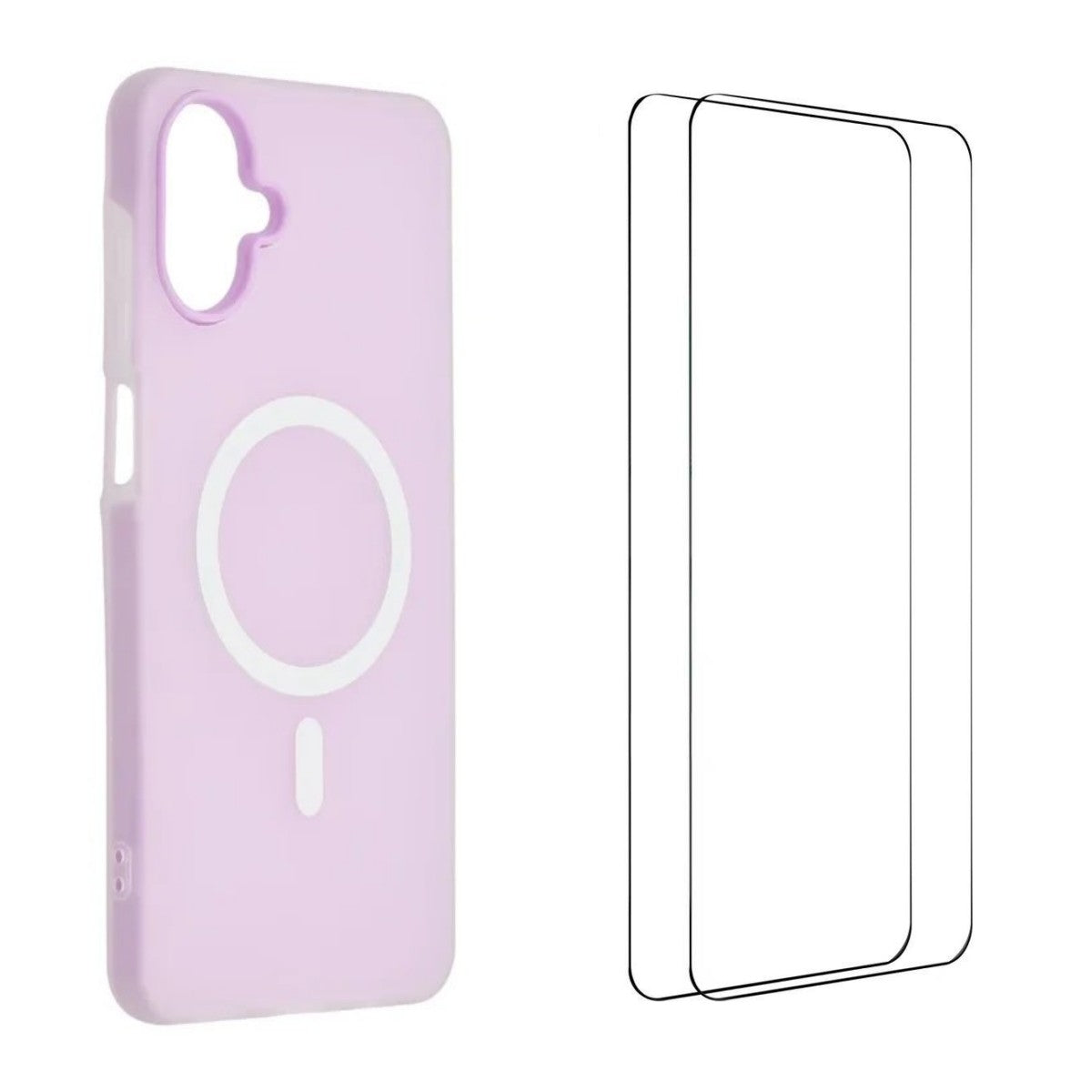 For Samsung Galaxy A06 4G Magnetic Case WANLONFENG ML Series Matte PC TPU Phone Cover Large Cutouts with 2Pcs Screen Film