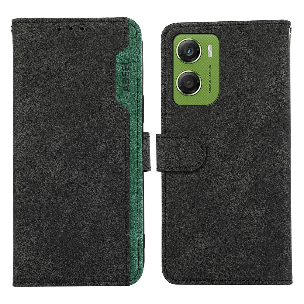 ABEEL For Motorola Moto G06 4G Case Color Splicing Leather Flip Phone Cover RFID Blocking