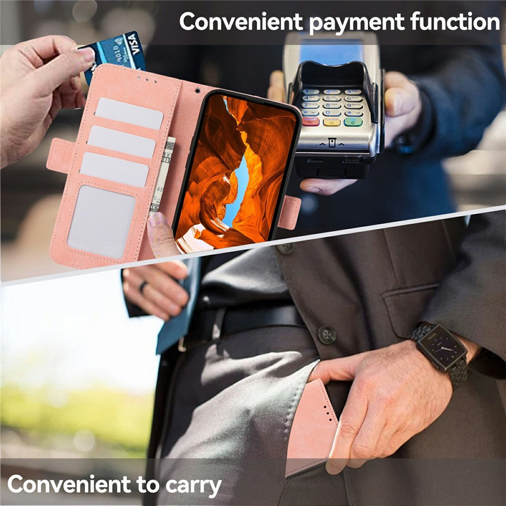 ABEEL For Samsung Galaxy S26 Edge Case PU Leather Folio Stand View RFID Blocking Phone Cover