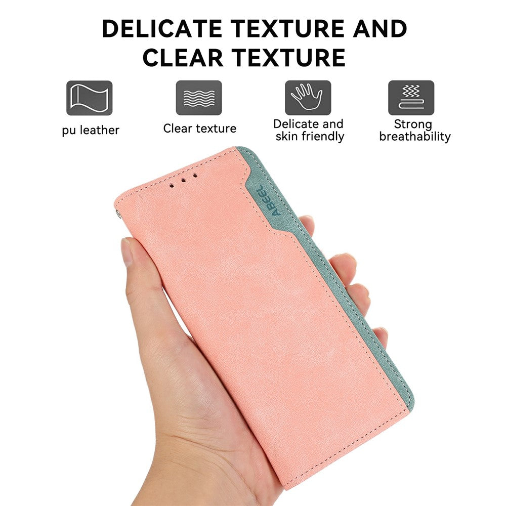 ABEEL For Samsung Galaxy S26 Edge Case Color Splicing Leather Flip Phone Cover RFID Blocking
