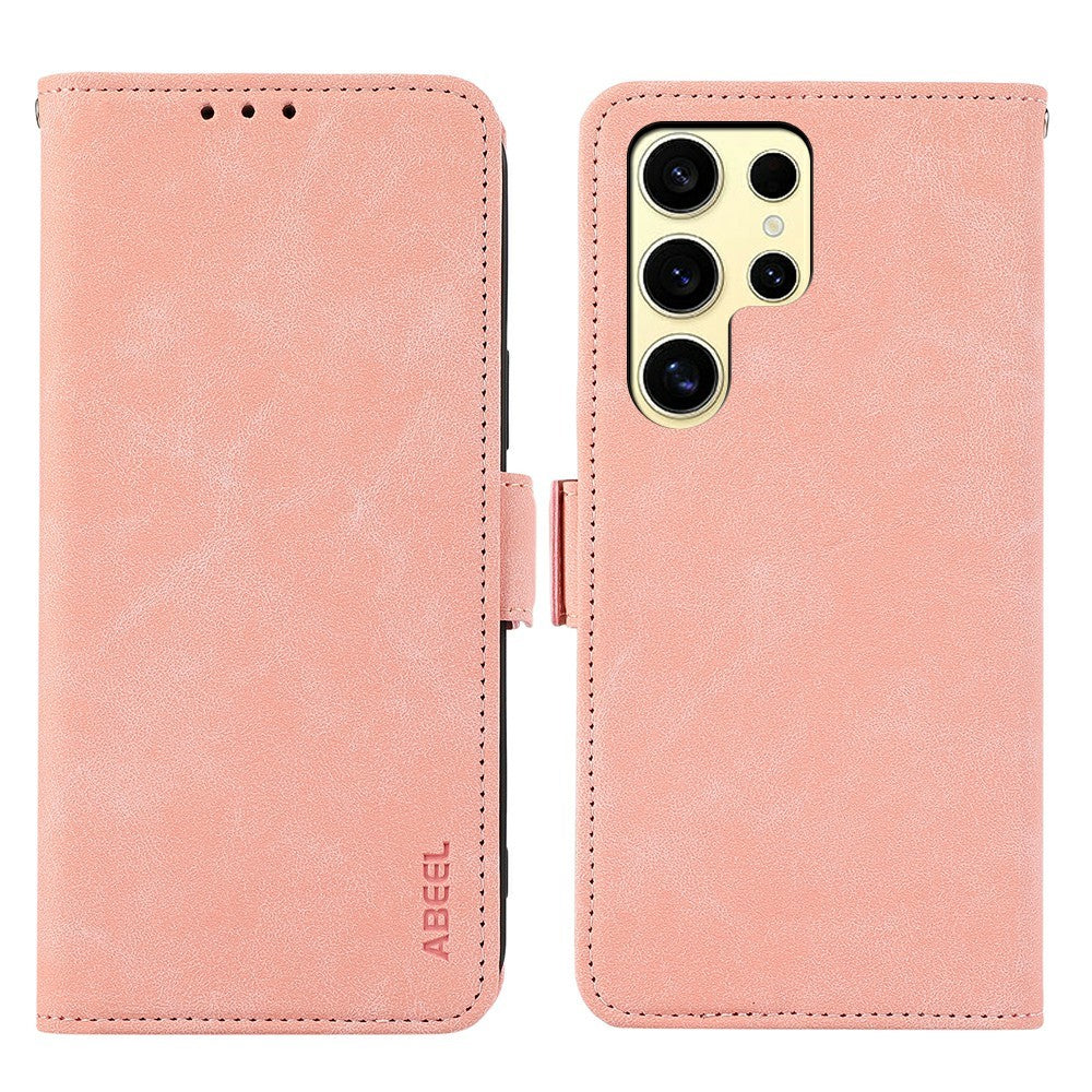 ABEEL For Samsung Galaxy S26 Ultra Case PU Leather Folio Stand View RFID Blocking Phone Cover