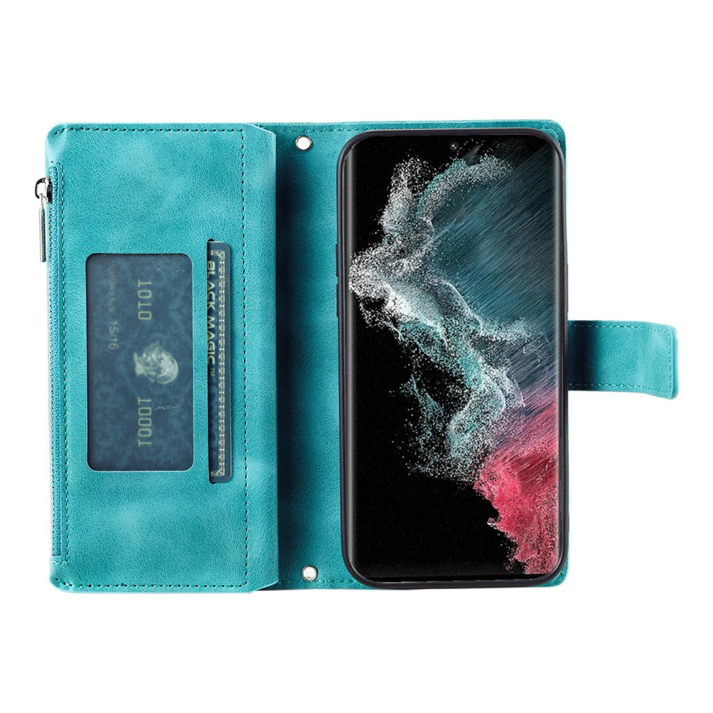 For Samsung Galaxy S26 Ultra Wallet Case Mandala Flower Pattern PU Leather Phone Cover with Wrist Strap