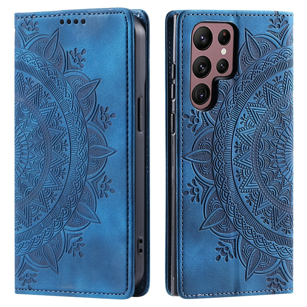 Funda de cuero con cierre magnético para Samsung Galaxy S26 Ultra, con estampado impreso. 