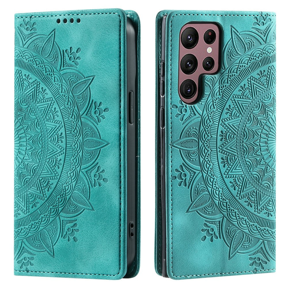 For Samsung Galaxy S26 Ultra Case Magnetic Closing Leather Phone Cover Pattern Imprinted