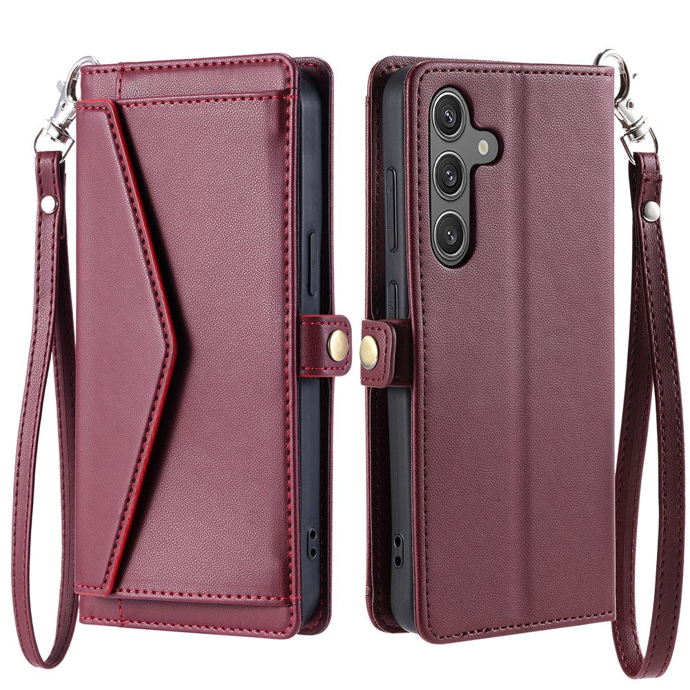 For Samsung Galaxy S26  /  S26 Pro Leather Case with Wrist Strap Wallet Stand Phone Cover