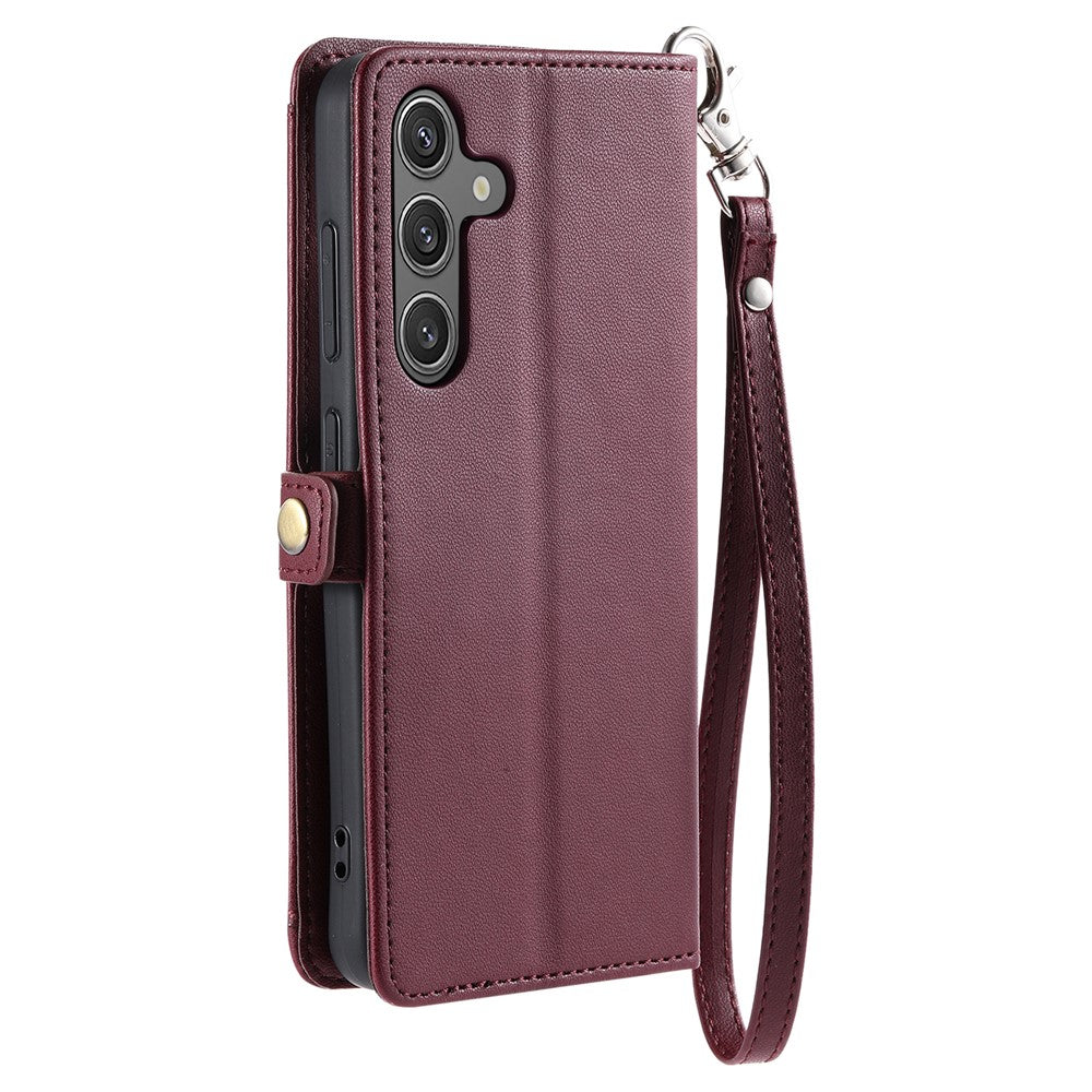 For Samsung Galaxy S26  /  S26 Pro Leather Case with Wrist Strap Wallet Stand Phone Cover