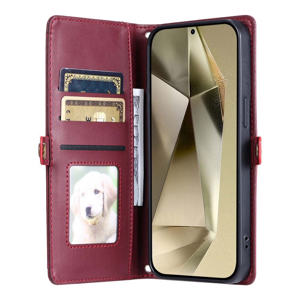 For Samsung Galaxy S26  /  S26 Pro Leather Case with Wrist Strap Wallet Stand Phone Cover