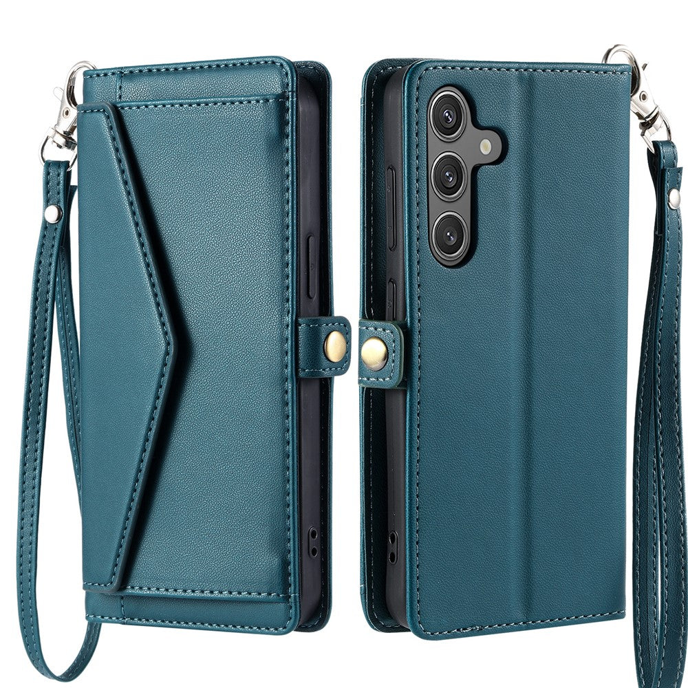 For Samsung Galaxy S26  /  S26 Pro Leather Case with Wrist Strap Wallet Stand Phone Cover