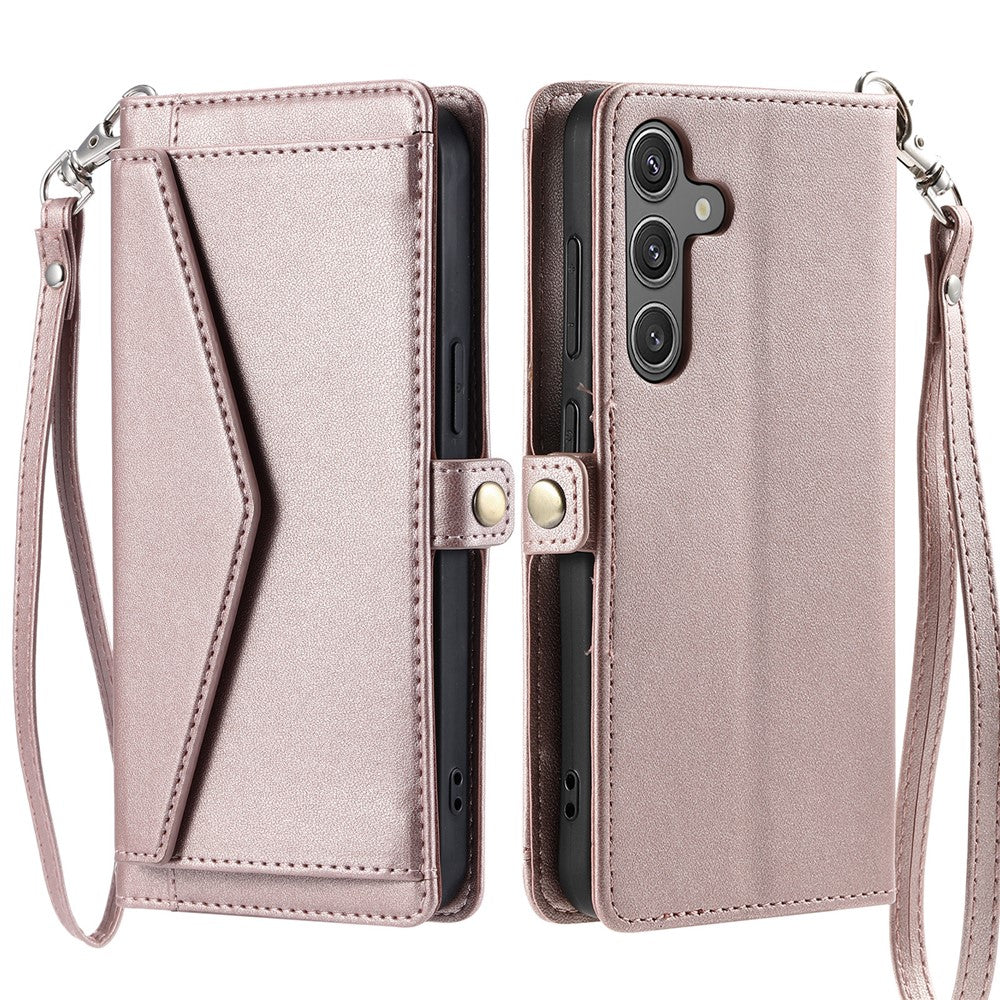 For Samsung Galaxy S26  /  S26 Pro Leather Case with Wrist Strap Wallet Stand Phone Cover