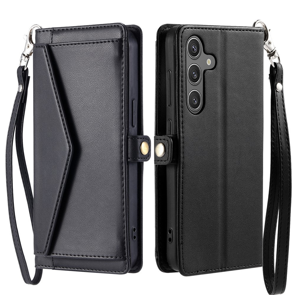 For Samsung Galaxy S26  /  S26 Pro Leather Case with Wrist Strap Wallet Stand Phone Cover