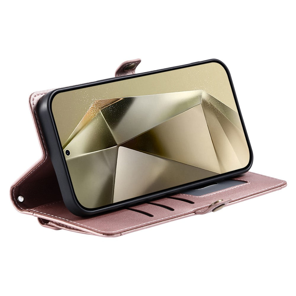 For Samsung Galaxy S26 Ultra Leather Case with Wrist Strap Wallet Stand Phone Cover