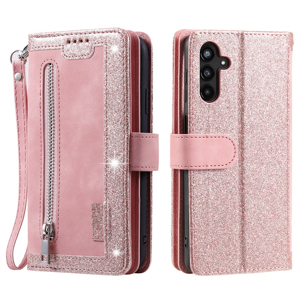 For Samsung Galaxy S26  /  S26 Pro Case 9 Card Slots Zipper Wallet PU Leather Phone Cover with Wrist Strap