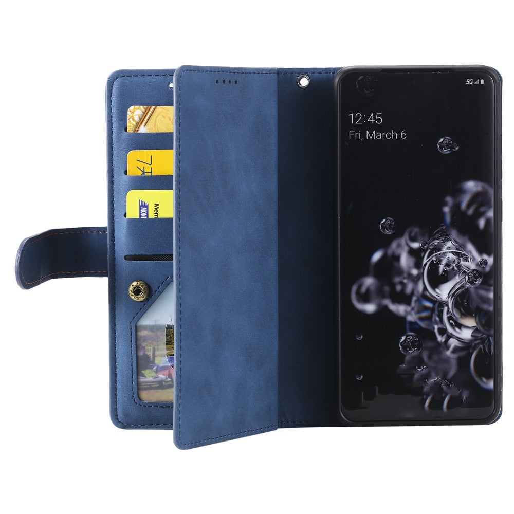 For Samsung Galaxy S26 Ultra Case 9 Card Slots Zipper Wallet PU Leather Phone Cover with Wrist Strap