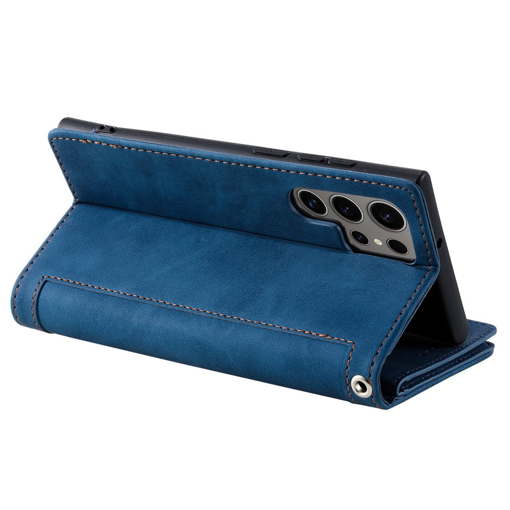 For Samsung Galaxy S26 Ultra Case 9 Card Slots Zipper Wallet PU Leather Phone Cover with Wrist Strap