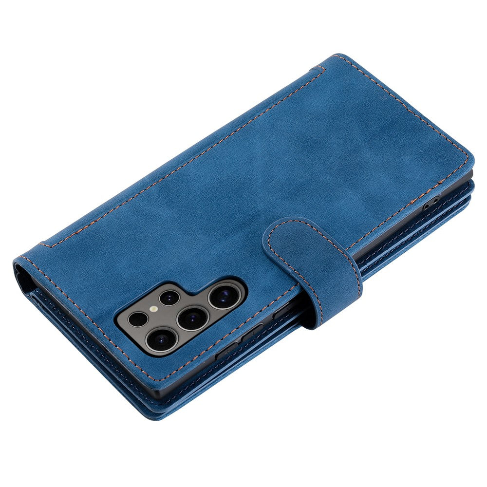 For Samsung Galaxy S26 Ultra Case 9 Card Slots Zipper Wallet PU Leather Phone Cover with Wrist Strap