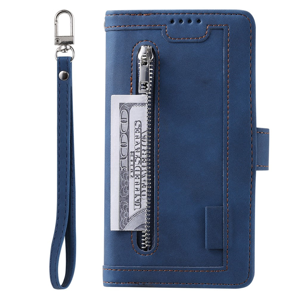 For Samsung Galaxy S26 Ultra Case 9 Card Slots Zipper Wallet PU Leather Phone Cover with Wrist Strap