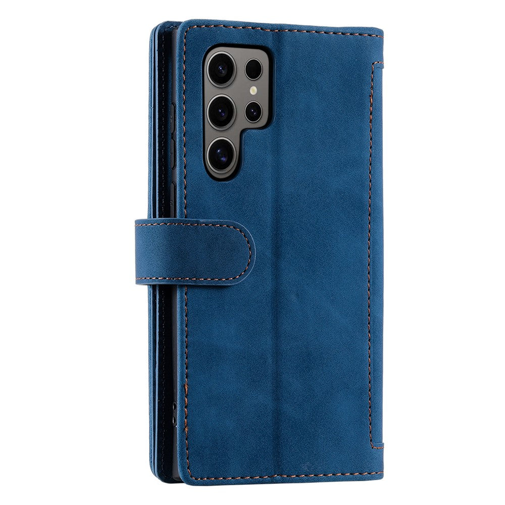 For Samsung Galaxy S26 Ultra Case 9 Card Slots Zipper Wallet PU Leather Phone Cover with Wrist Strap